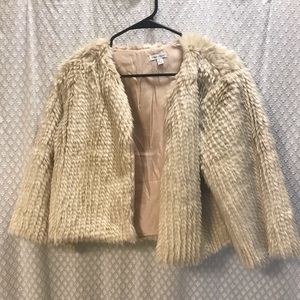 Mid Sleeve Fur Crop Coat